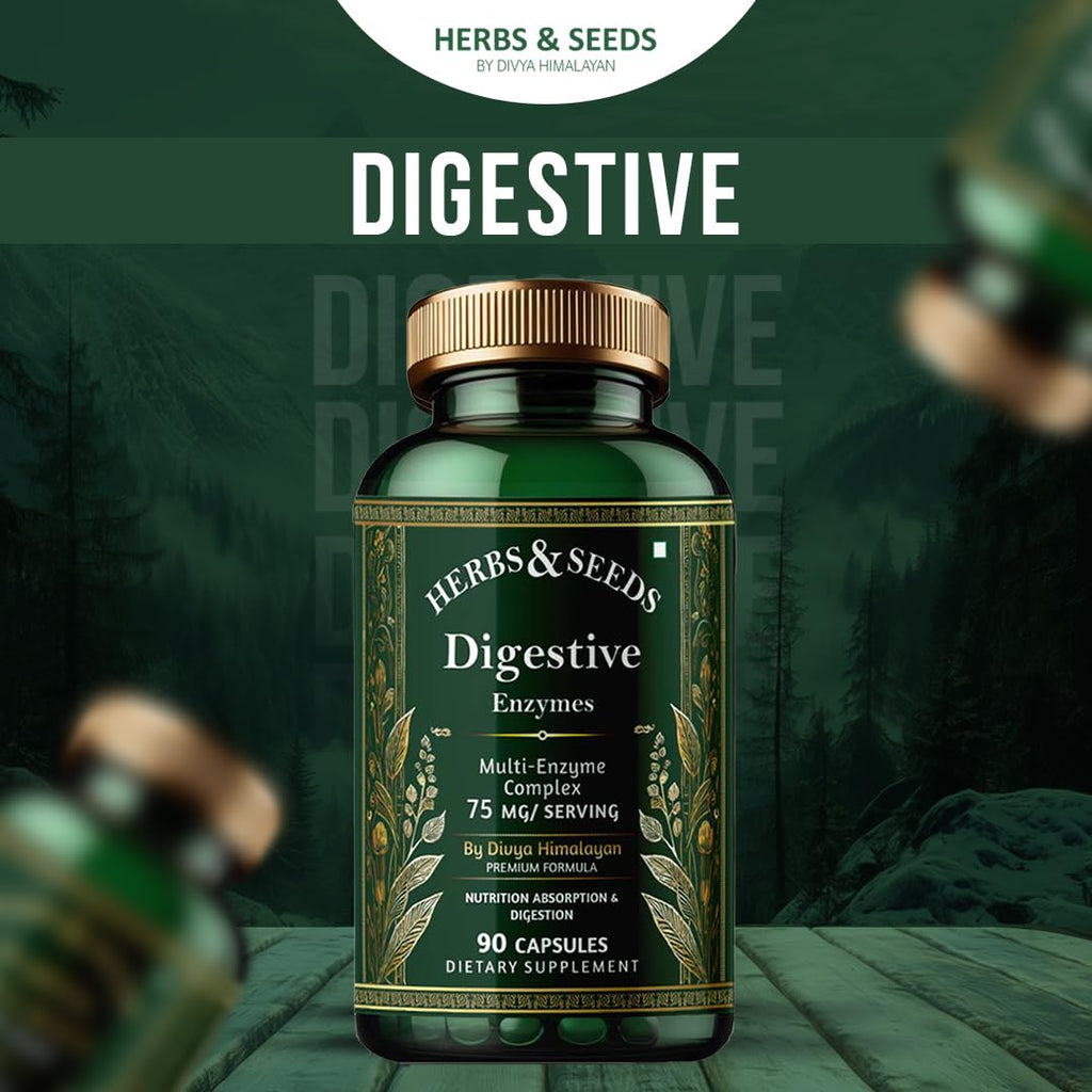 Simply Herbal Digestive Enzyme Capsules - For Better Digestive Function, Healthy Gut, & Health Management - 60 Capsules - For Men & Women