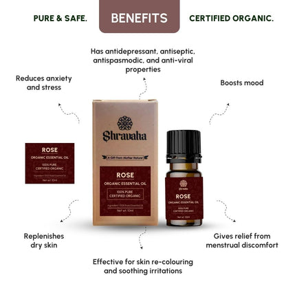 Shravaha Organic Rose Essential Oil - 10 ml