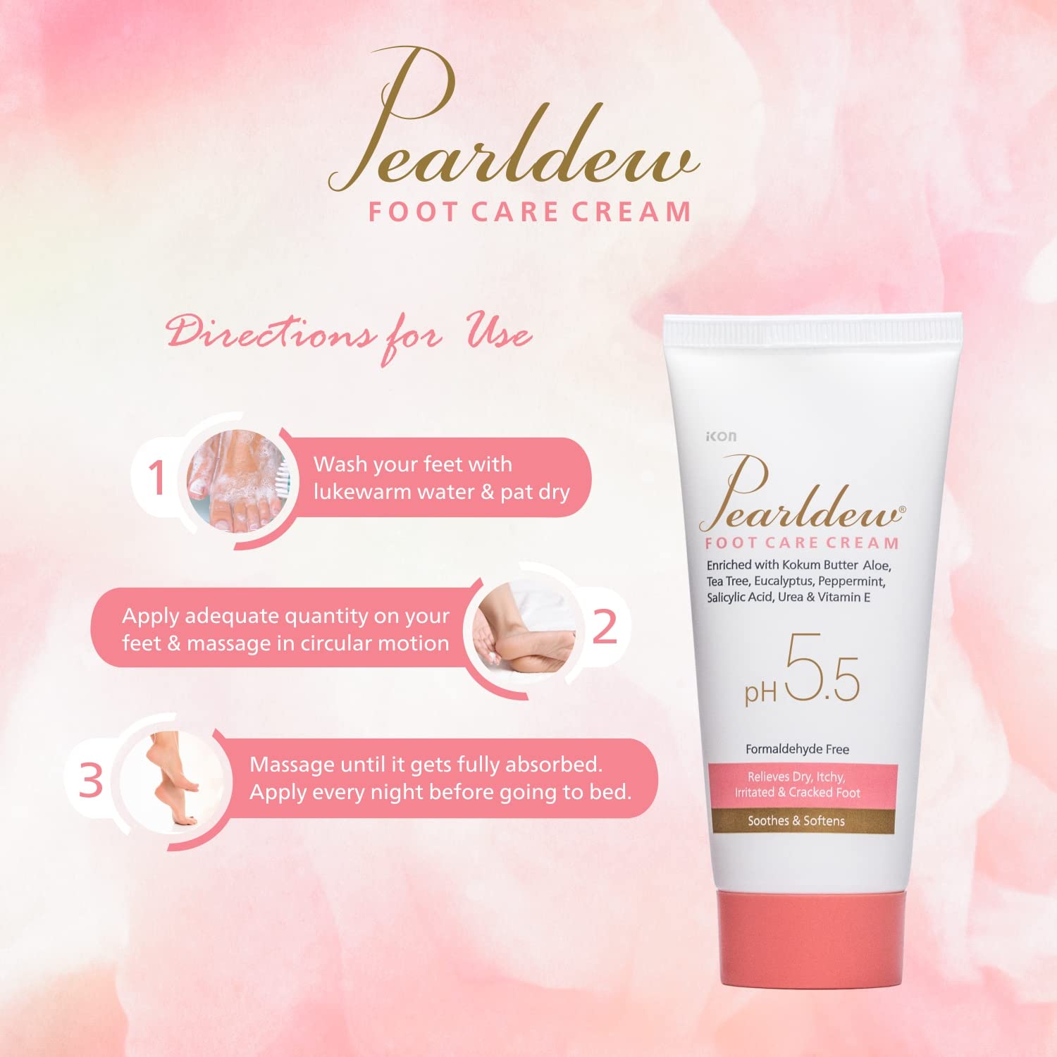 Pearldew Foot Care Cream - 60 Gms | Pack of 4