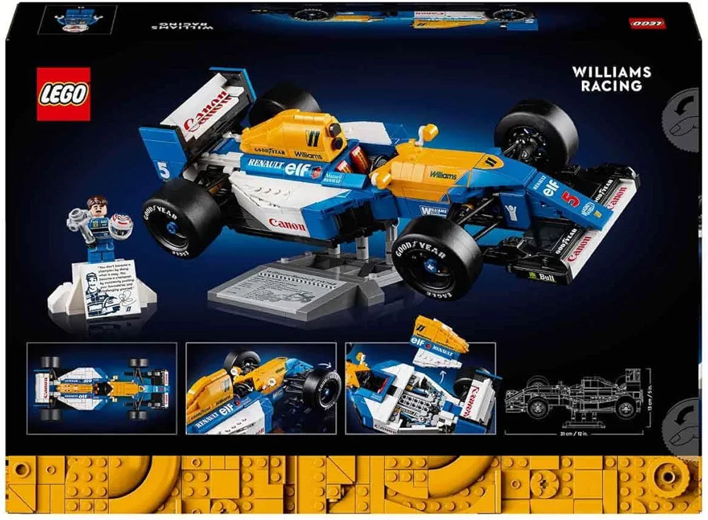 Lego Icons Williams Racing FW14B & Nigel Mansell Home Office Desk Decor 10353 Building Blocks for 18+ Gift