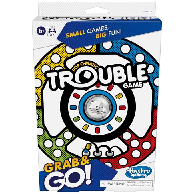 Hasbro GamingTrouble Grab and Go Game for Kids Ages 5 and Up