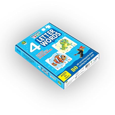 The Book Tree Bright Brain 4 Letter Words Puzzle Learn to Spell 20 Four Letter Words 80 Pieces