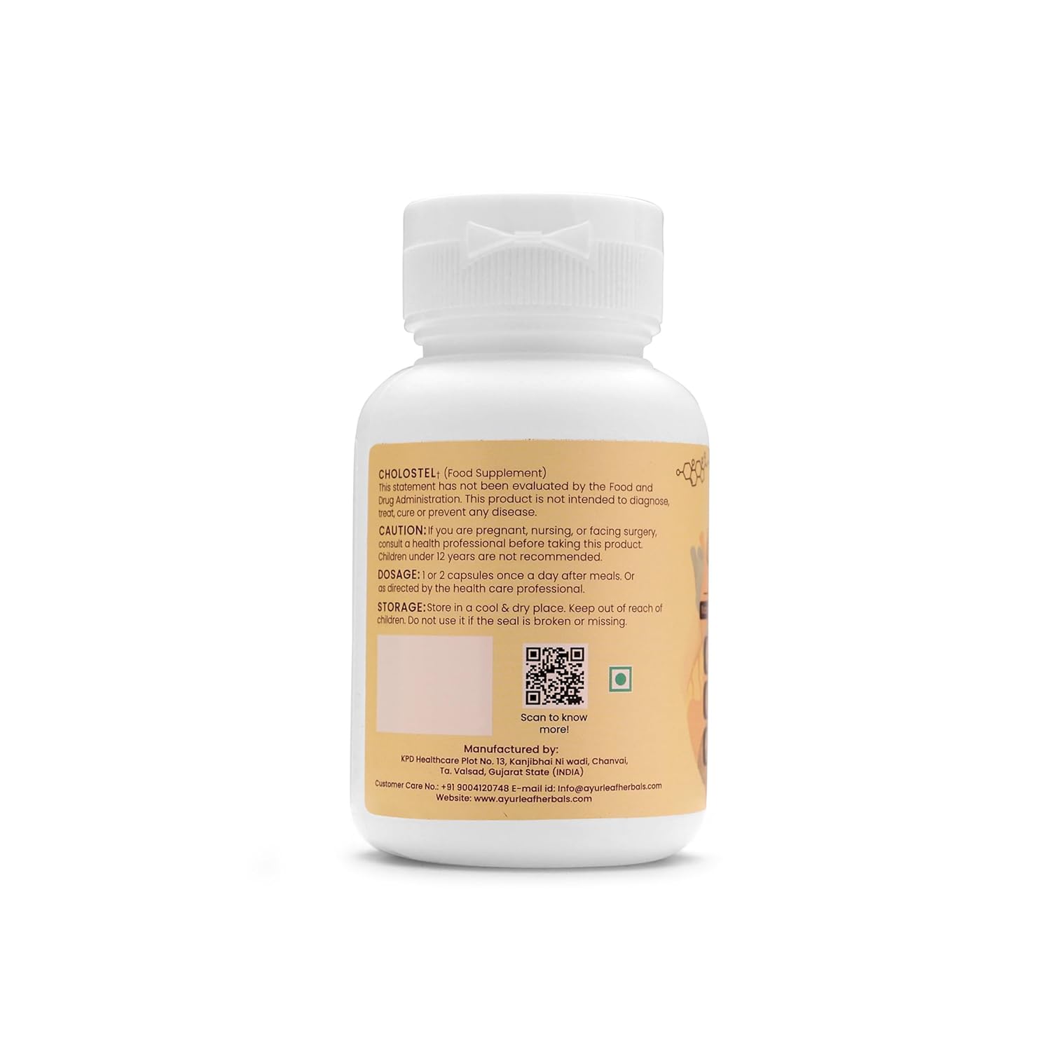 Ayurleaf Herbals - Cholostel Extract Blended Capsules 450 Mg for for Men and Women | 60 Capsules