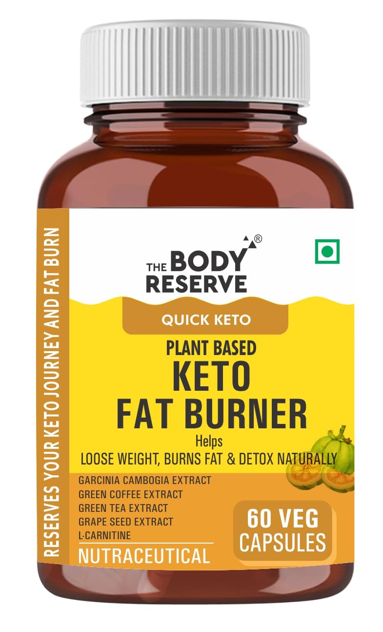 The Body Reserve Keto Fat Burner Capsules | Weight Loss Supplement with 1000mg Garcinia Cambogia, Green Coffee & Green Tea Extract | Daily Weight Loss Burner for Men & Women | Metabolism Support | 60 Veg Capsules