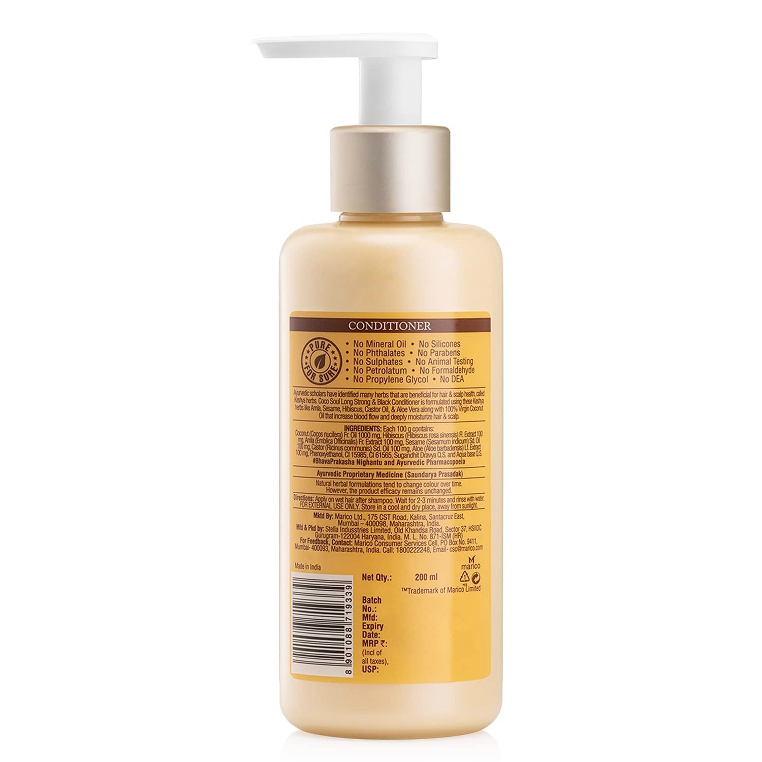 Coco Soul Conditioner for Long Strong & Black Hair with Ayurvedic Medicine - 200 ml