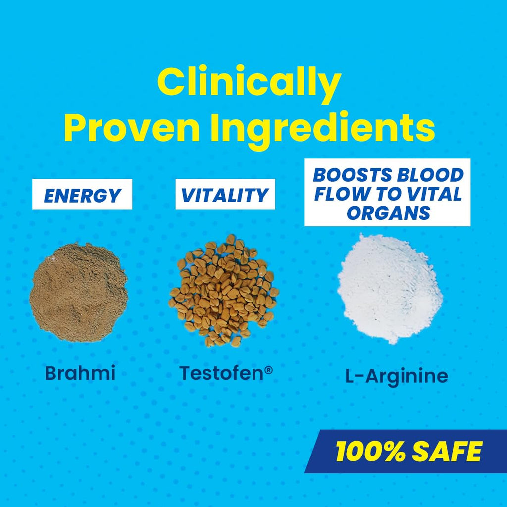Fast&Up Man Extend | TestofenÂ® Fenugreek Extract |Nitric Oxide Booster + Energizing Blend | Shatavari | Brahmi| Helps Improve Vitality & Stamina | Pack of 20 Effervescent (Cola Flavour)
