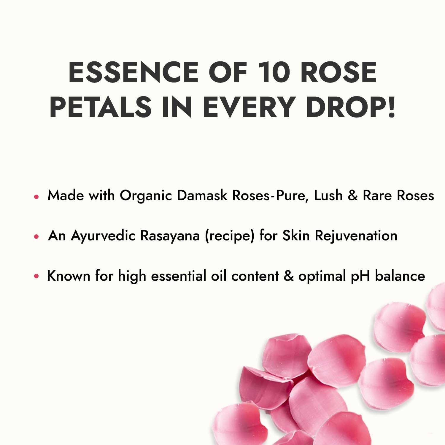 Kapiva Organic Rose Water/Gulab Jal Spray (200 Ml)|Premium Face Mist And Toner For Brighter And Hydrated Skin|Oil-Control, Unclog Pores