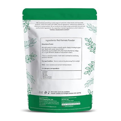 H&C Herbal Ingredients Expert Natural Red Kamala Powder For Hair - 227gms