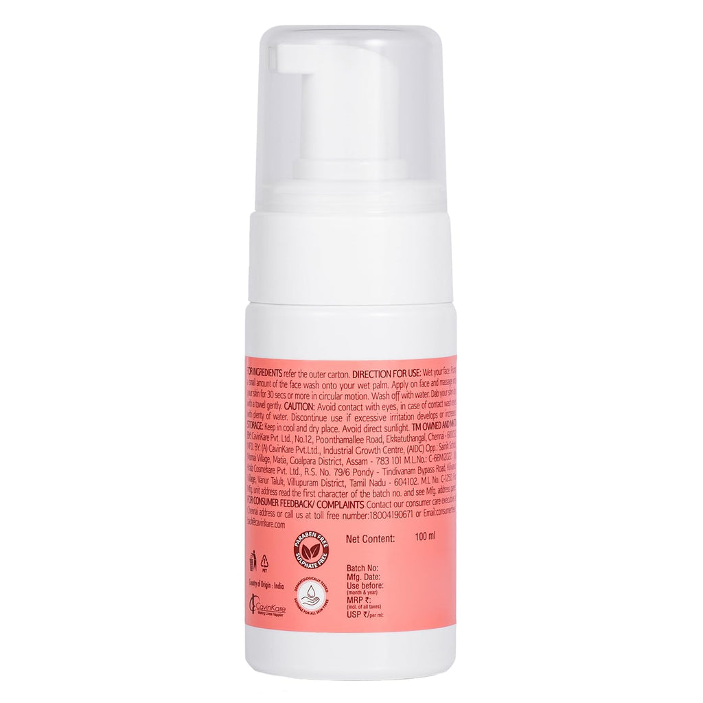 Raaga Professional Radiant Tone Face Cleansing Mousse with 3% Glycolic Acid and Japanese Sakura | Paraben Free, Sulphate Free, Dermatologically Tested (100 ml)