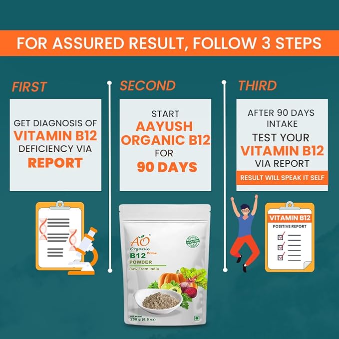 Ao Organic Vitamin B12 Suppliment Boost Immunity - 250 Gms (Pack of 2)