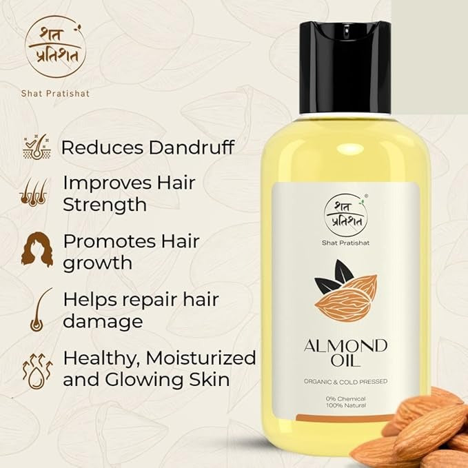 Shat Pratishat Pure Sweet Almond Oil Cold-Pressed - 200 ml