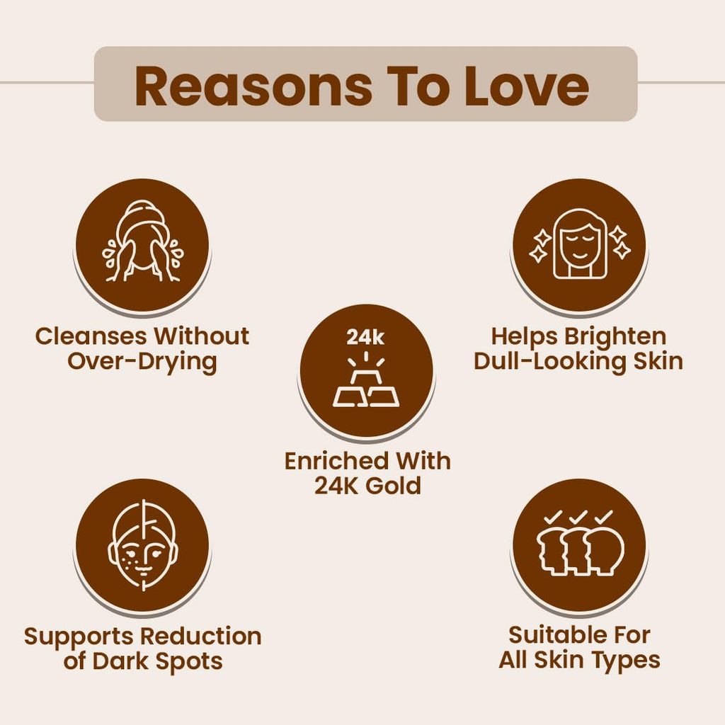 Glamveda Glutathione 24k Gold Face Wash Lightens skin tone, Dark spots & Hyperpigmentation | Glow Booster | For All Skin Types | SLS & Paraben Free 100 ml