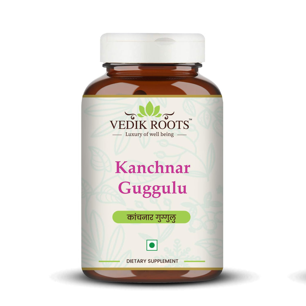 Kanchnar Guggulu - Ayurvedic Supplement For Thyroid | Hormonal Balance For Women | Reduces Joint and Muscles pain | For Swollen Lymph Nodes | 60 Tablets (Pack of 1)