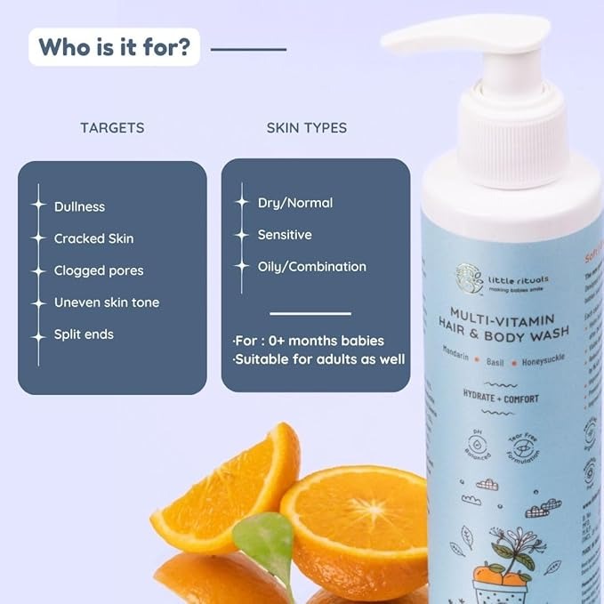 Little Rituals Baby Multi-Vitamin Body & Hair Wash - Tear Free + pH 5.5. - 200 ml