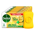 Dettol Lime Fresh (Lime Cool) Bathing Soap Bar with 12hr Freshness (750gm) |Long Lasting Freshness, 150gm Pack of 5
