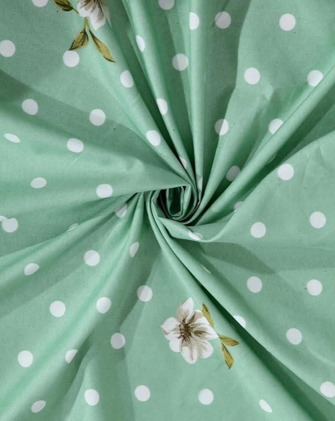 Decomizer Soft Glace Cotton King Size AC Blanket 2 Large Pillow Covers Green Center Flower