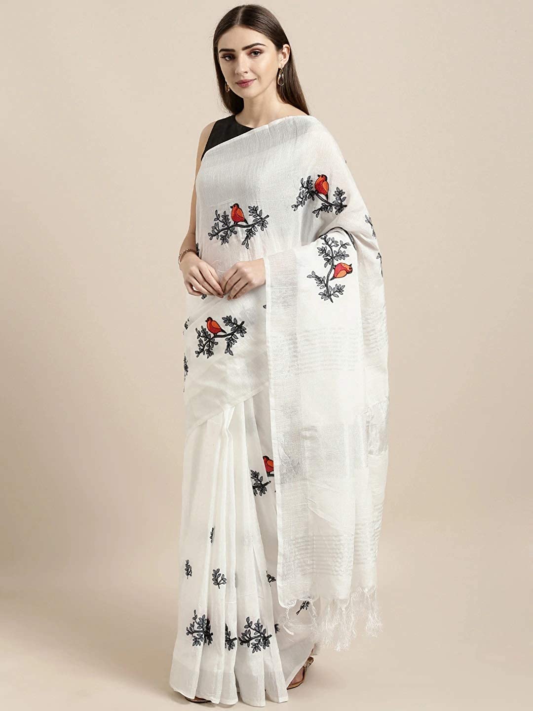 Anni Designer Women's Woven Linen Saree