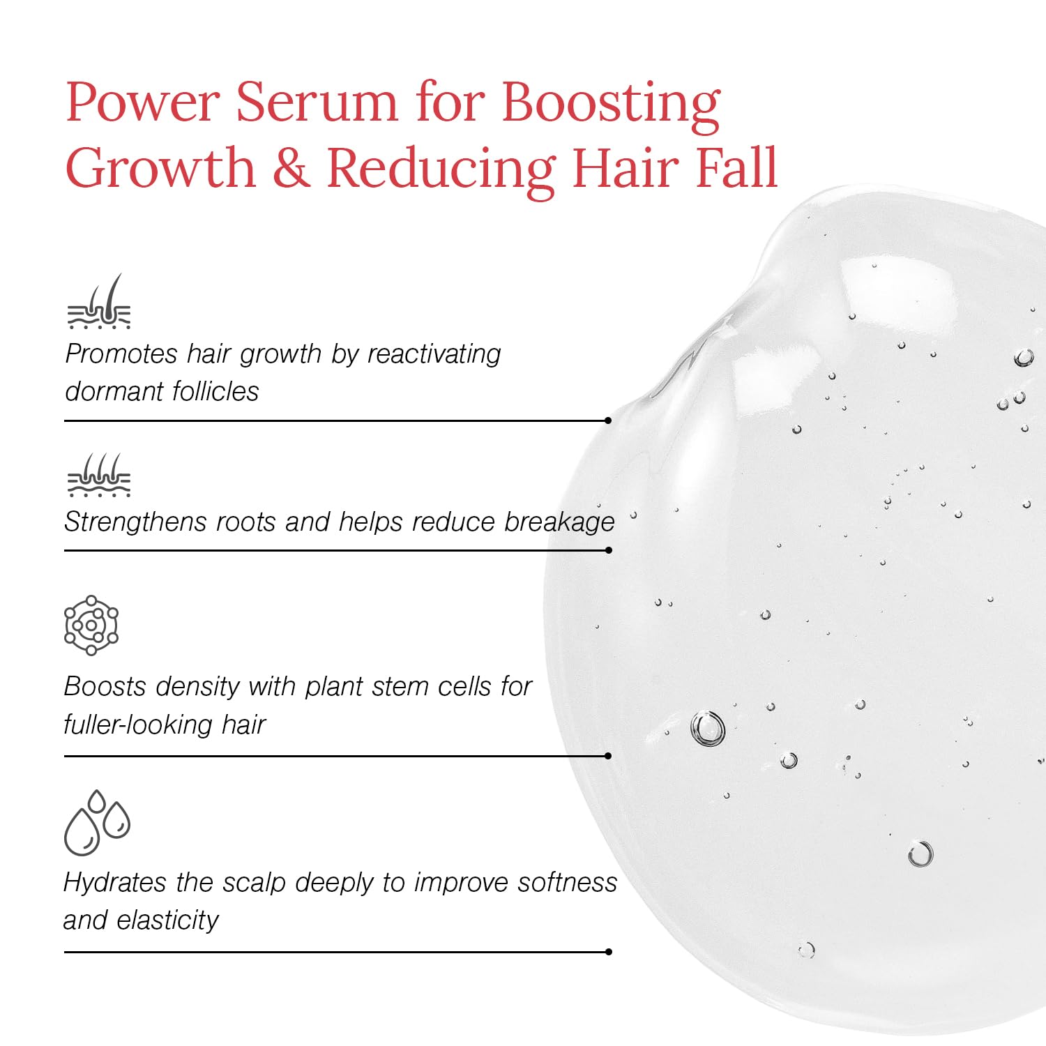 Juicy Chemistry Stem Cells + Multi-Peptide Hair Growth Serum with Redensyl & Anagain, 30 ml | Hair Growth Booster | Controls Hair Fall | Clinically Proven Actives | Leave-In Serum for Thicker & Stronger Hair