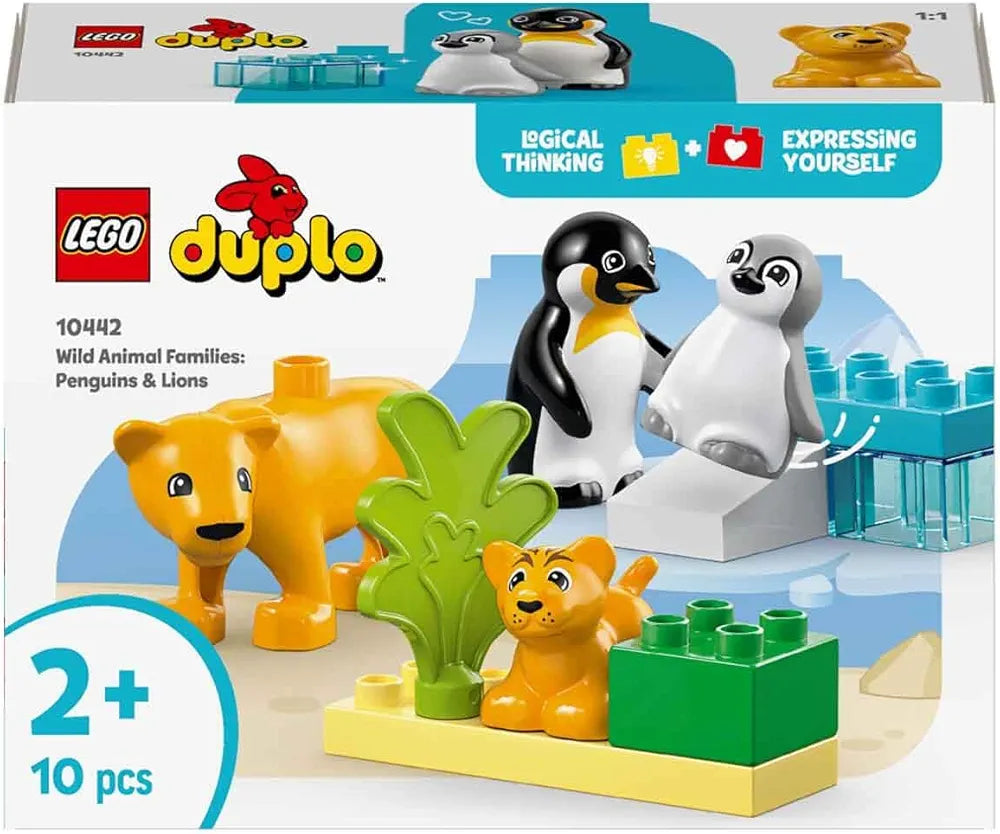 Lego Duplo Town Wild Animal Families: Penguins & Lions Imagination Toy 10442 Building Blocks Toys for 2+ Gift for Boys and Girls