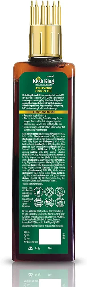 Kesh King Organic Onion Oil with Curry Leaves Hair Fall Control Oil - 200ml