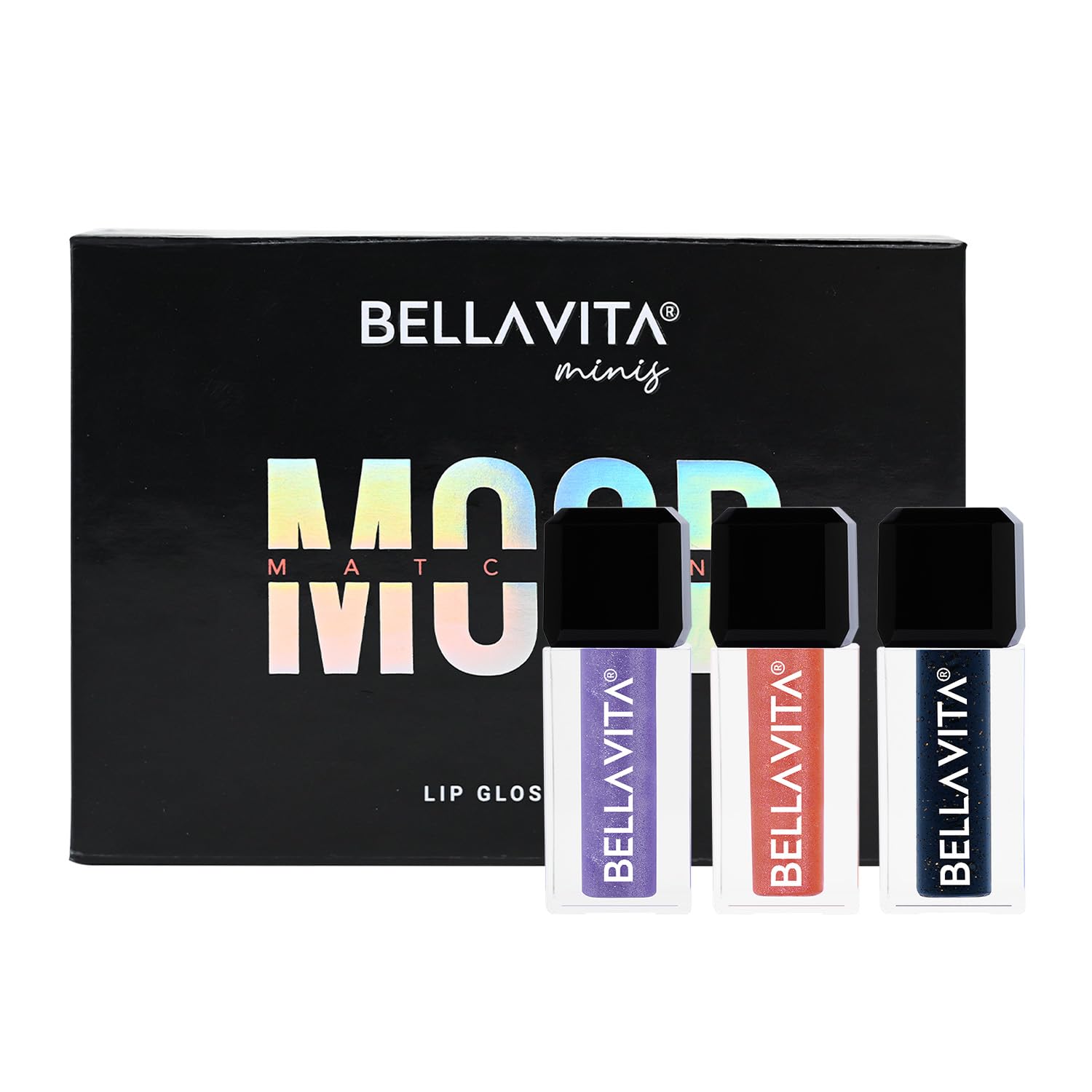 BELLAVITA Mini Lip Gloss Set of 3 | 2ml each | Gift Set | Color Changing Based on pH | Glossy Finish | Hydrating & Non-sticky | Lip Gloss for Women | Mother's Day Gift