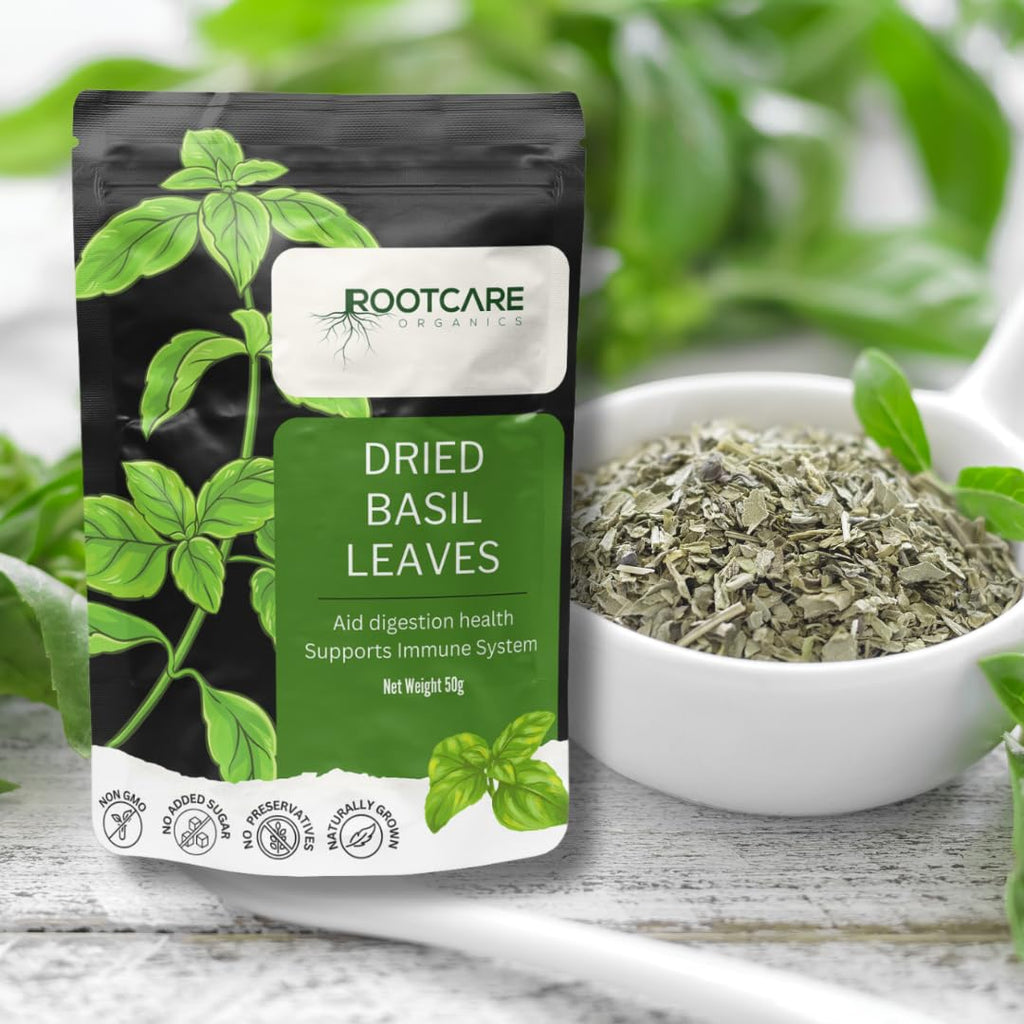 Rootcare Organics Dried Basil Leaves - 50 gms