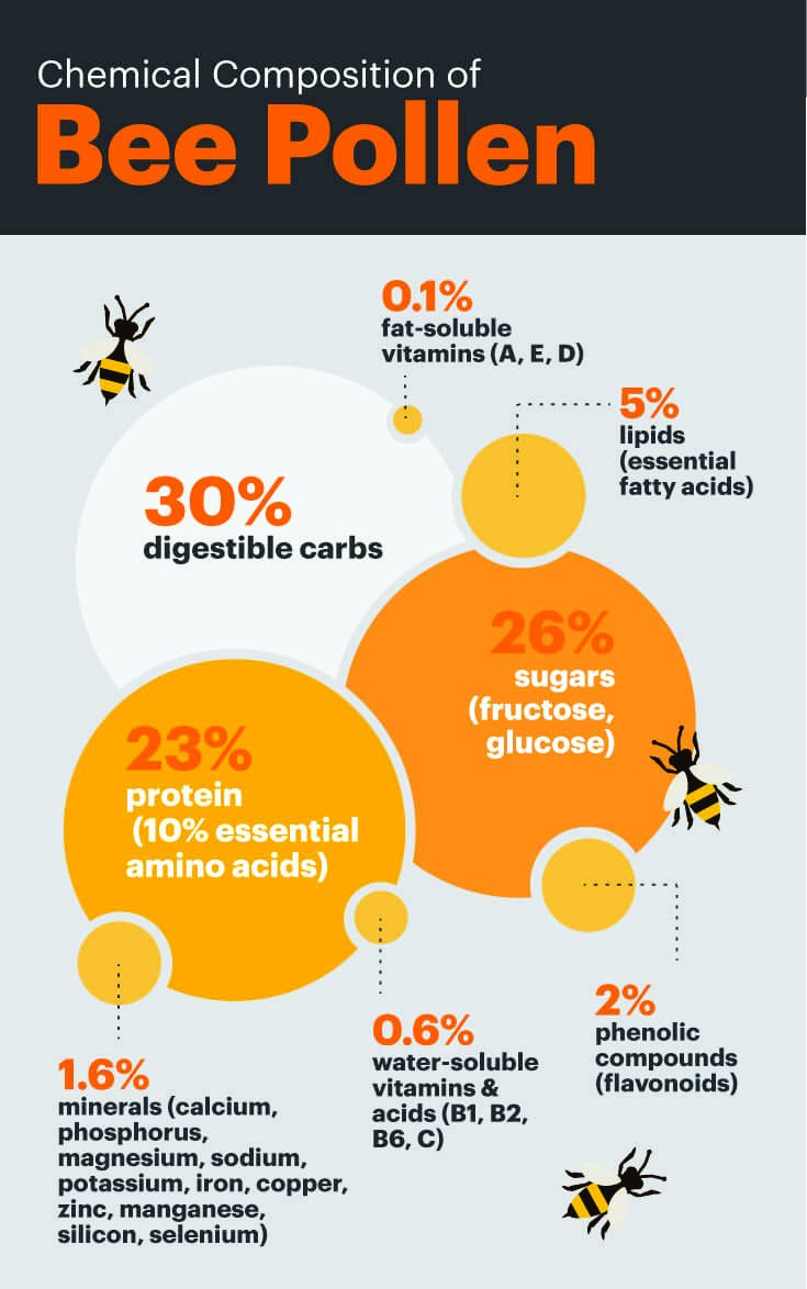 Go Organic Organics Bee Pollen Honey - Natural Anti-Oxidant Rich in Protein and Immunity Booster - Simply Good Food - 150g