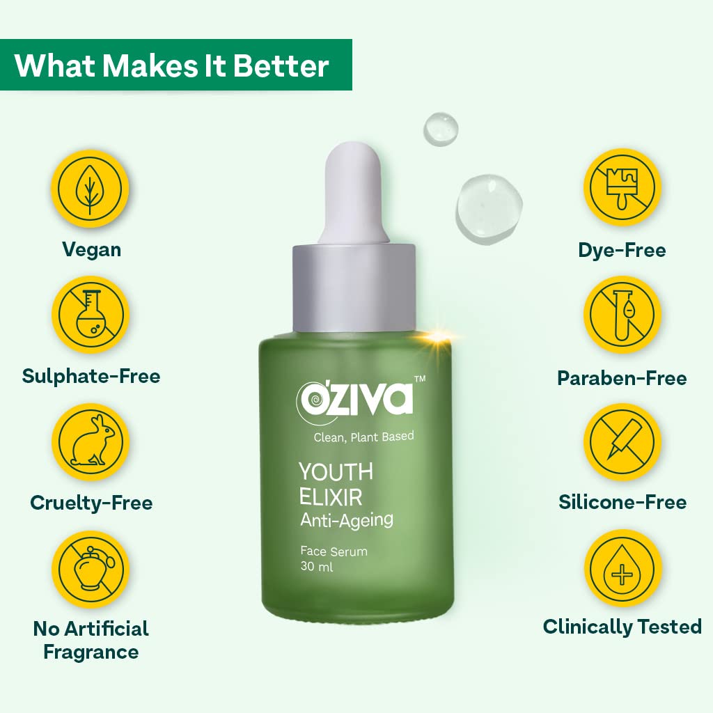 OZiva Youth Elixir Anti-Ageing Face Serum - 30 ml