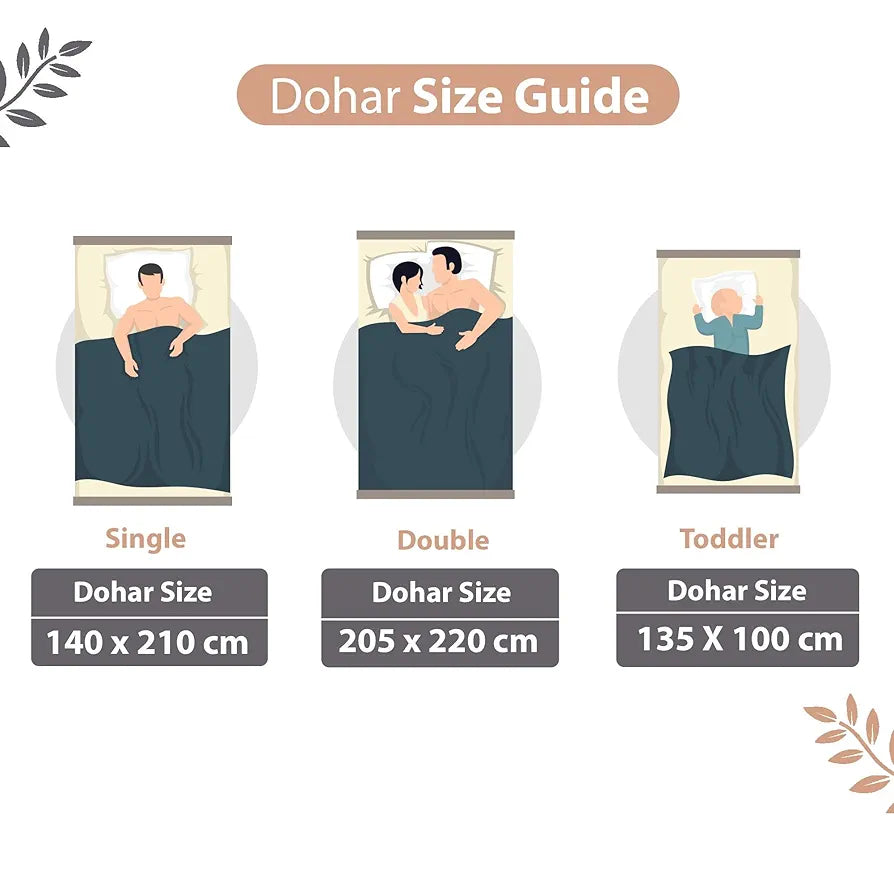 Divine Casa Floret 100% Cotton Double Dohar 120 GSM Soft & Lightweight Throw Blanket Colour Griffin