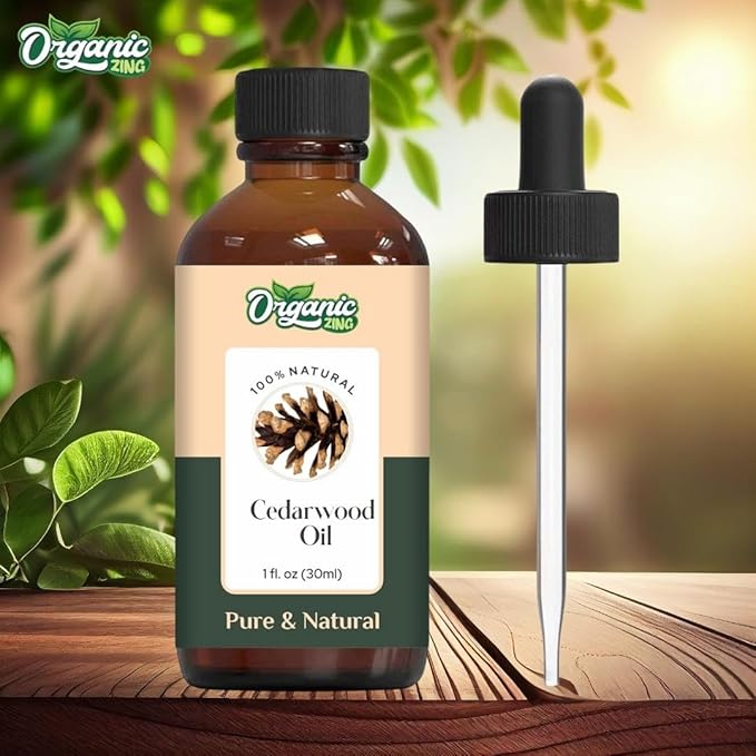 Organic Zing Cedarwood Essential Oil Skin for Skin, Face, Hair Care, Aromatherapy, Diffuser, Conditioner - 30 Ml