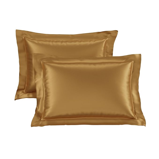 Stoa Paris Pillow Covers Set of 2 Pieces Satin Pillow Covers Colour Gold