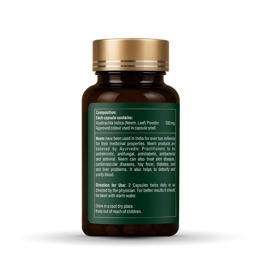 Zeelab Neem Capsule | Natural Blood Purifier | Controls Acne & Pimples | Boosts Immunity (100 Capsules)