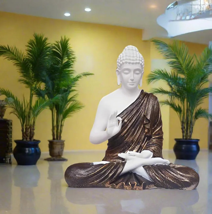 Alila 2 Feet Big Size Meditating Buddha Idol Statue Showpiece for Home Garden Living Room 22 Inches Multicolour