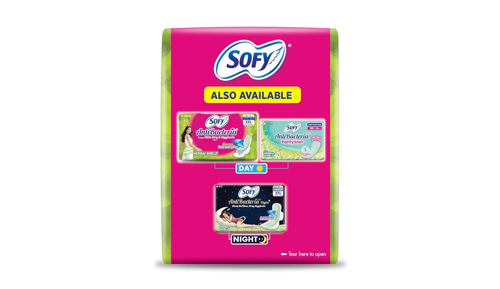 Sofy AntiBacteria XL - 290mm | 51 Count pads | For Women Sanitary Pads | Keep Skin Dry | 6 Layer Deep Absorption | Herbal Shield | Hygiene & Herbs | X-Large