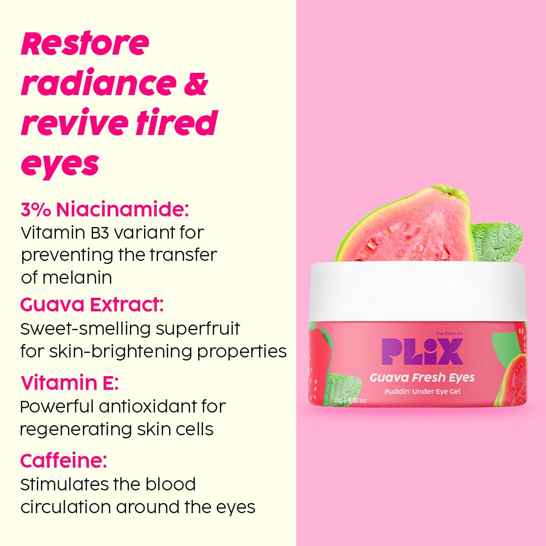 PLIX  Under-Eye Gel and SPF 50+ Guava Glow Sunscreen Combo