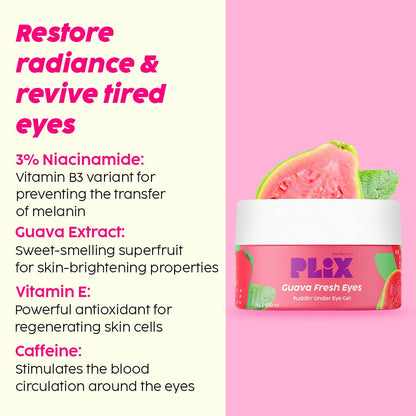 PLIX  Under-Eye Gel and SPF 50+ Guava Glow Sunscreen Combo