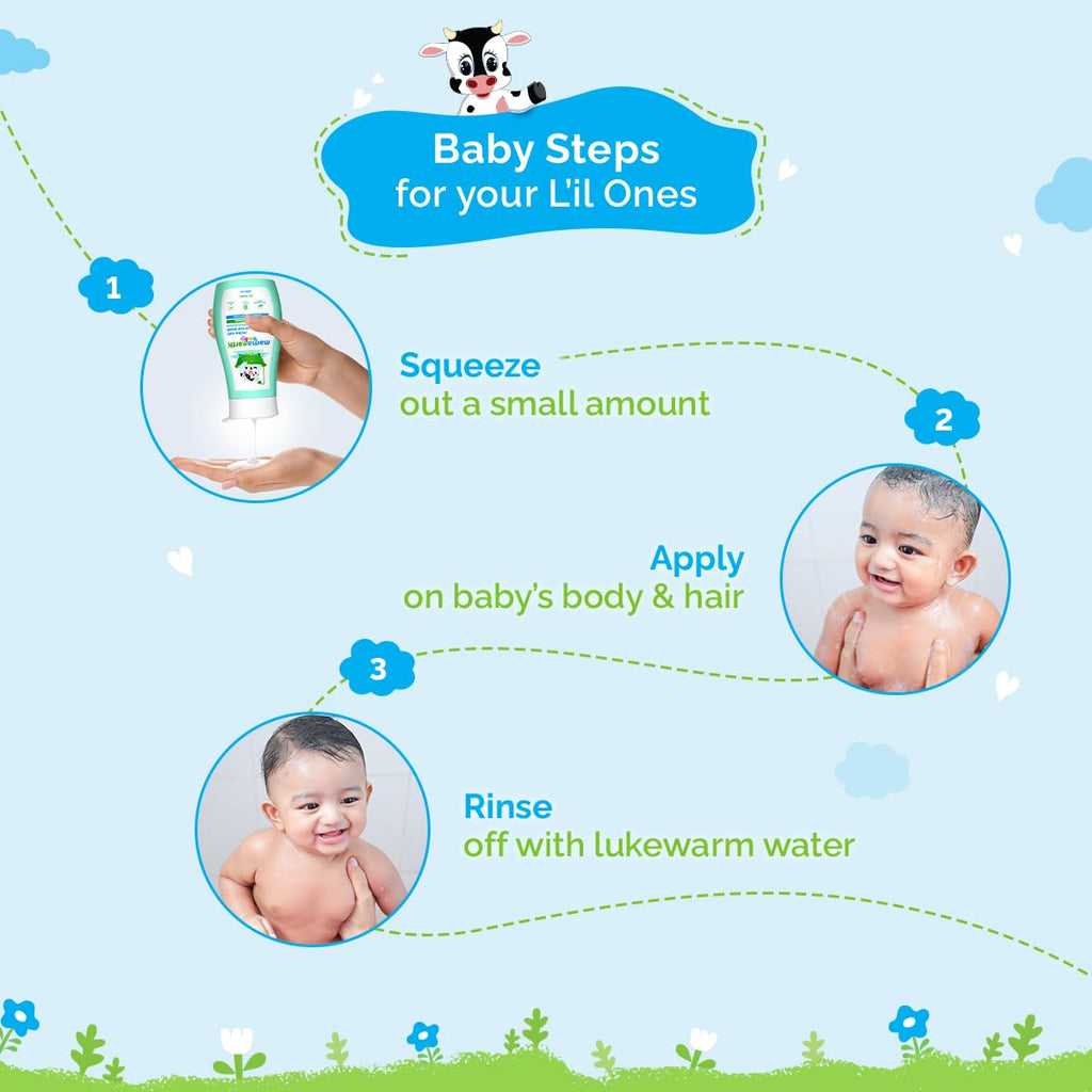 Mamaearth Milky Soft Head to Toe Wash With Oats, Milk, and Calendula for Babies- 200 ml |2-in-1 Tear-Free Body Wash & Shampoo | Moisturizes and Soothes Skin | Travel-friendly Pack