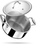 Stahl Artisan Triply Stainless Steel Sauce Pot | Casserole with Glass Lid