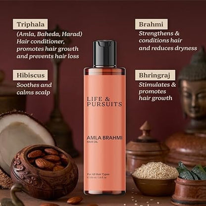 Life & Pursuits Amla Brahmi Hair Oil for Hair & Scalp Health - 100 ml