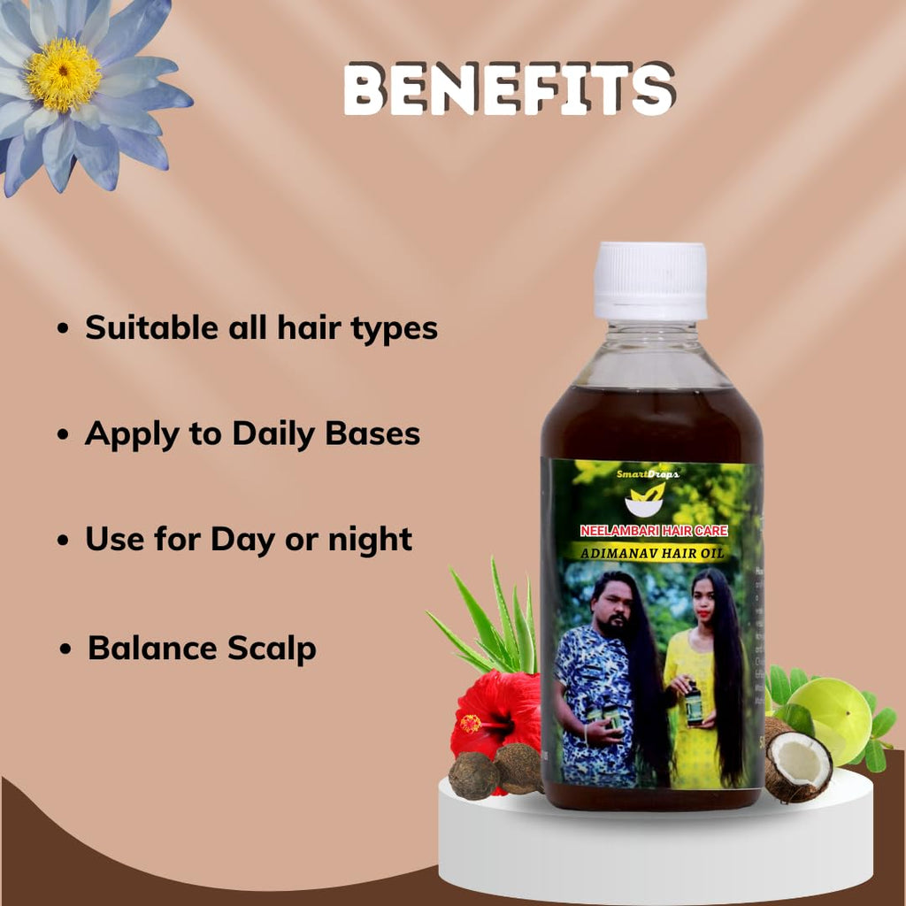 Smartdrops Adimanav Neelambari Herbal Hair Oil | Original Adimanav Hair Oil For Women And Men 100ml