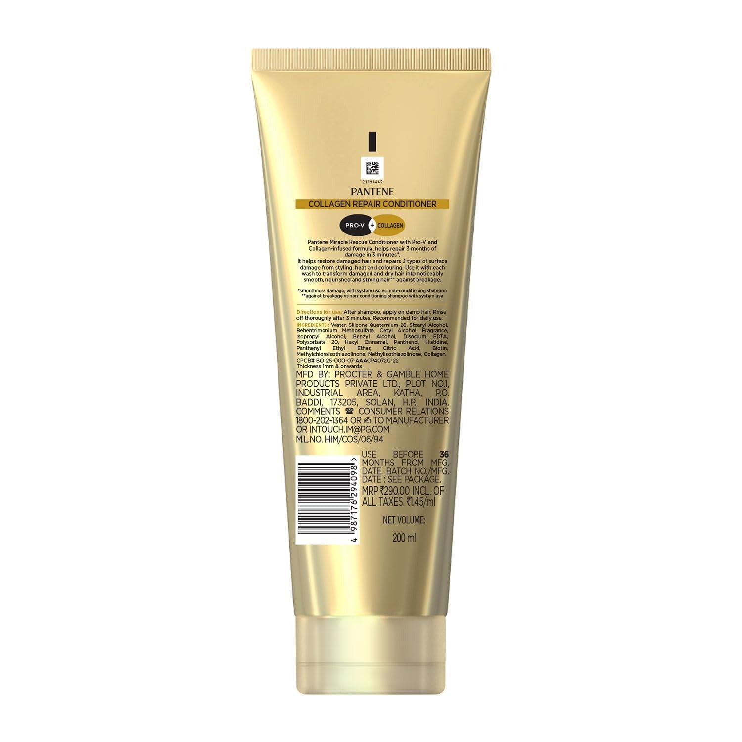 Pantene Miracle Rescue Collagen Repair Conditioner - 200 ml
