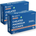 Carbamide Forte Chelated Magnesium Glycinate 2000mg Per Serving Supplement - 10 Veg Tablets (Pack of 2)