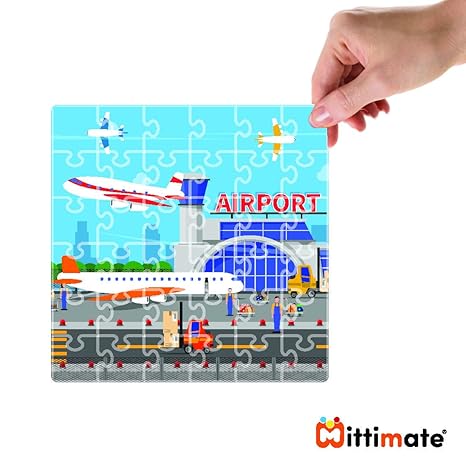 Mittimate Airport Jigsaw Puzzle Game for Kids Age 4 to 6 Old 36 Pieces Puzzle Toy