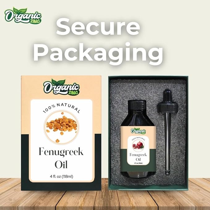 Organic Zing Fenugreek Carrier Oil for Skin, Face, Hair Care, Aromatherapy, Diffuser, Conditioner - 118 Ml