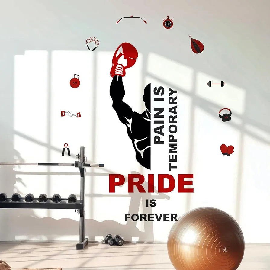 StickMe Gym Fitness Bodybuilding Office Sports Workout Boxing Inspiration Quotes Wall Sticker Decal Large - 160 x 140 cm