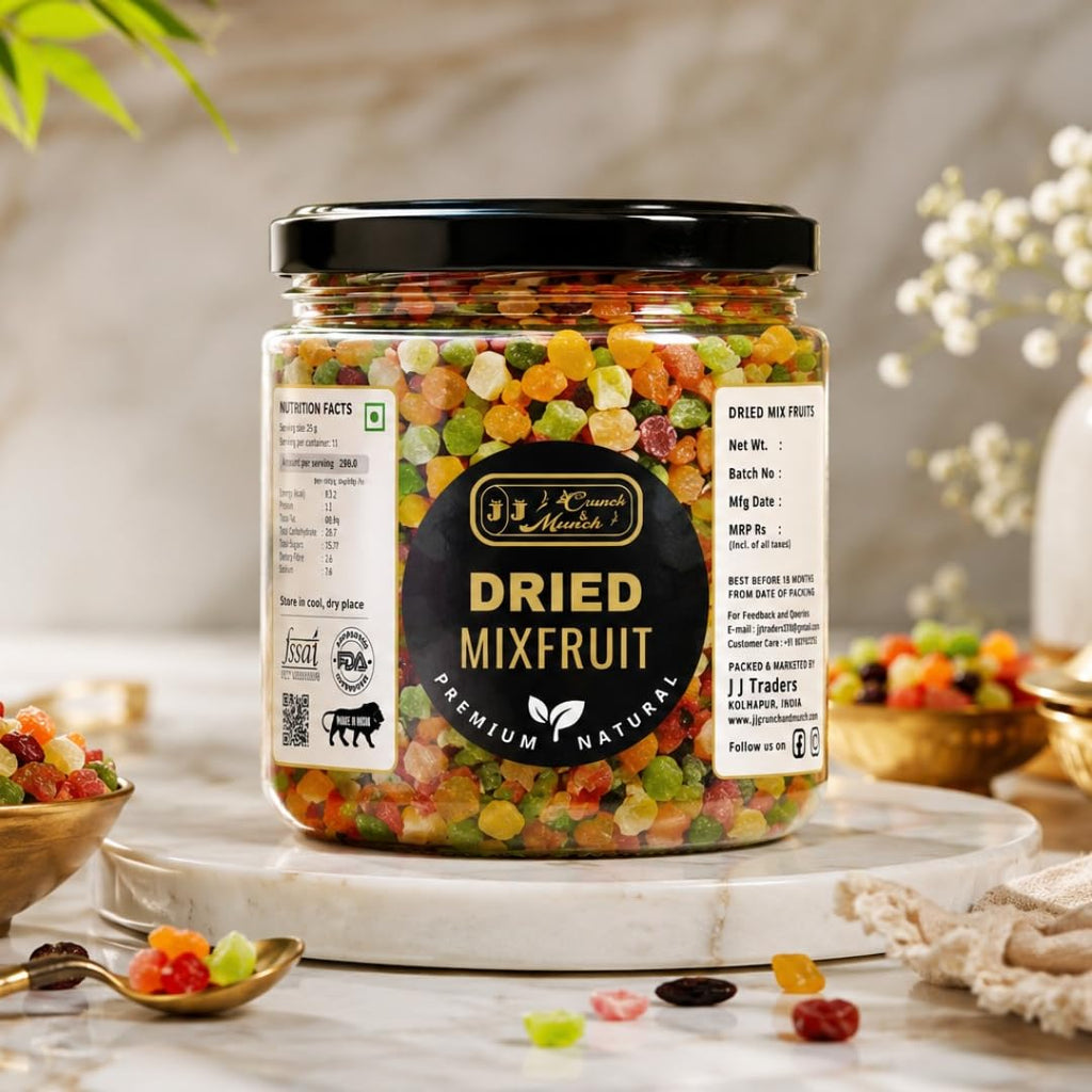 Premium Dried Mixed Fruit Blend – Naturally Sweet Tropical Dried Fruit Snack, Soft & Chewy Assorted Fruit Mix, Fiber-Rich Healthy Snack (120 gram)
