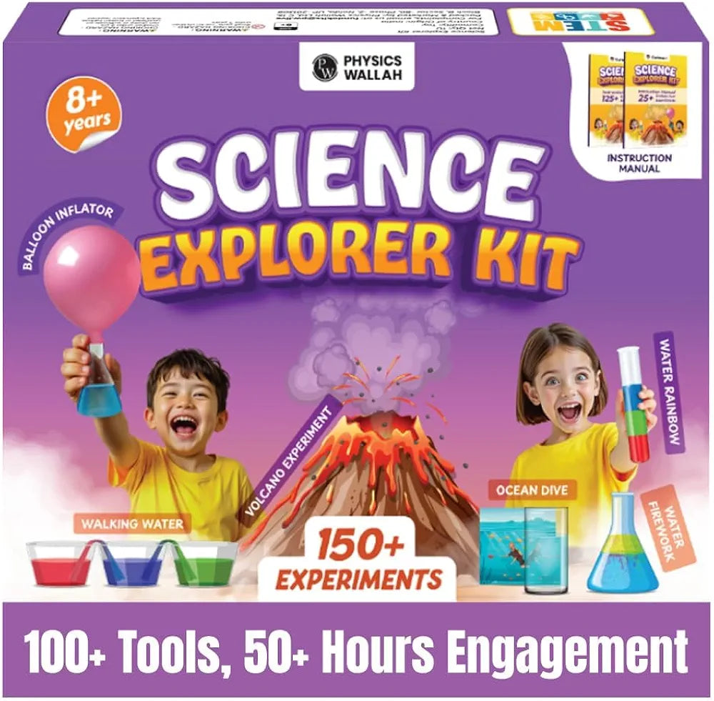 PW Science Explorer Kit for Kids 8+, 150+ STEM Experiments with Step-by-Step Manual, DIY Science Projects Educational Learning Toy
