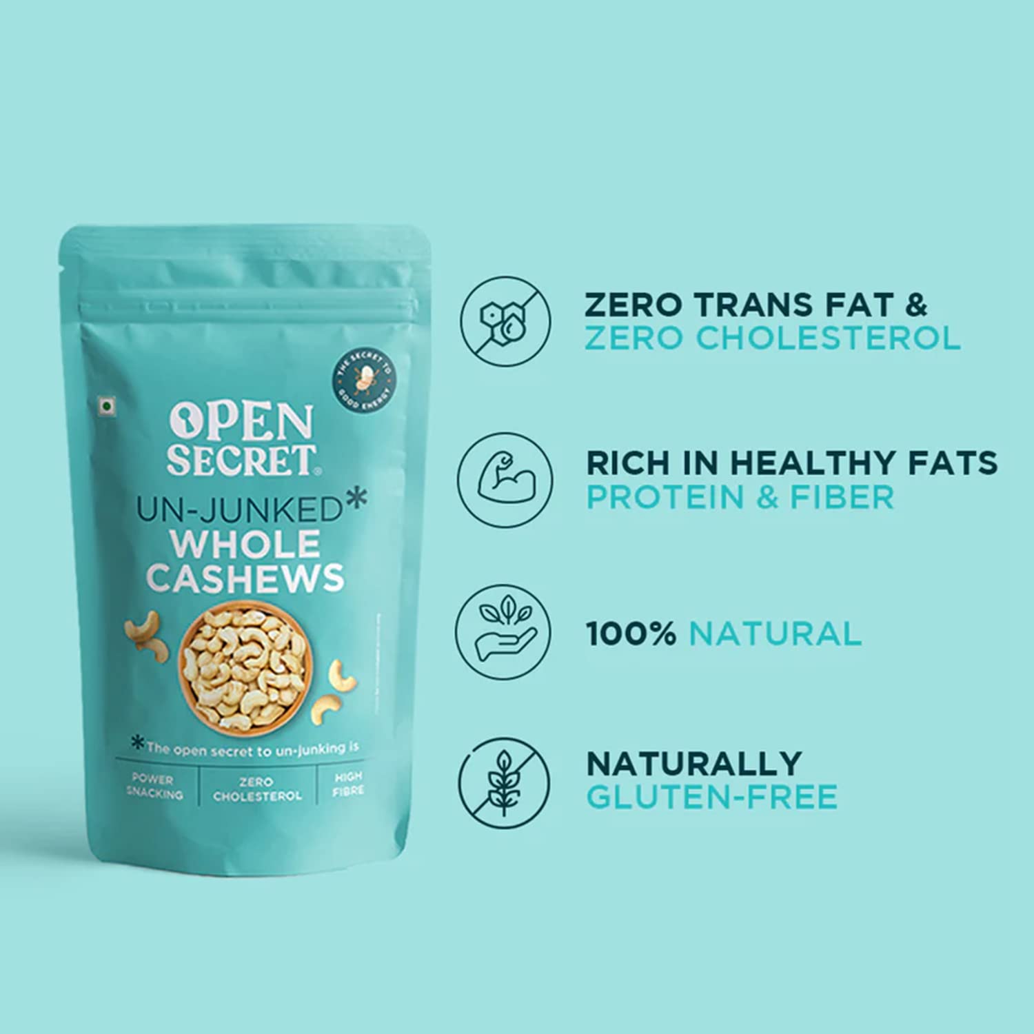 Open Secret Premium Cashew | 450g | Whole Cashew Nuts, Dry Fruits, Kaju, Cashew 450gm, Healthy Snacks, Cashews, Nutritious & Delicious, Healthy Dry Fruits, Gluten Free (Pack of 1)