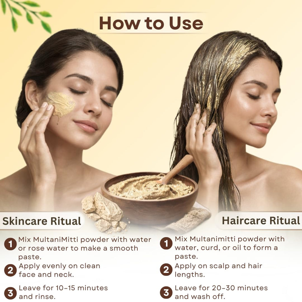 Smartdrops Multani Mitti Powder for Hair and Skin Care Fullers Earth Face Pack Hair Pack and DIY Beauty Routine Powder | 100g (Pack-1)