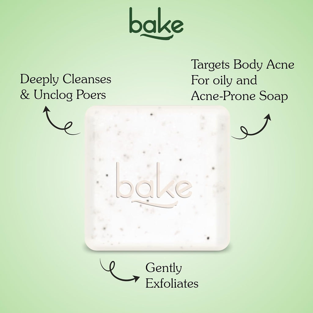 BAKE 2% Salicylic Acid Soap (2 pcs) Scrub Treatment with Niacinamide for Body & Back Acne, Reduces Strawberry Legs | Fades Dark Spots | Non Drying Formula | Soap For Men & Women | 100g x 2 (100 g (Pack of 2))